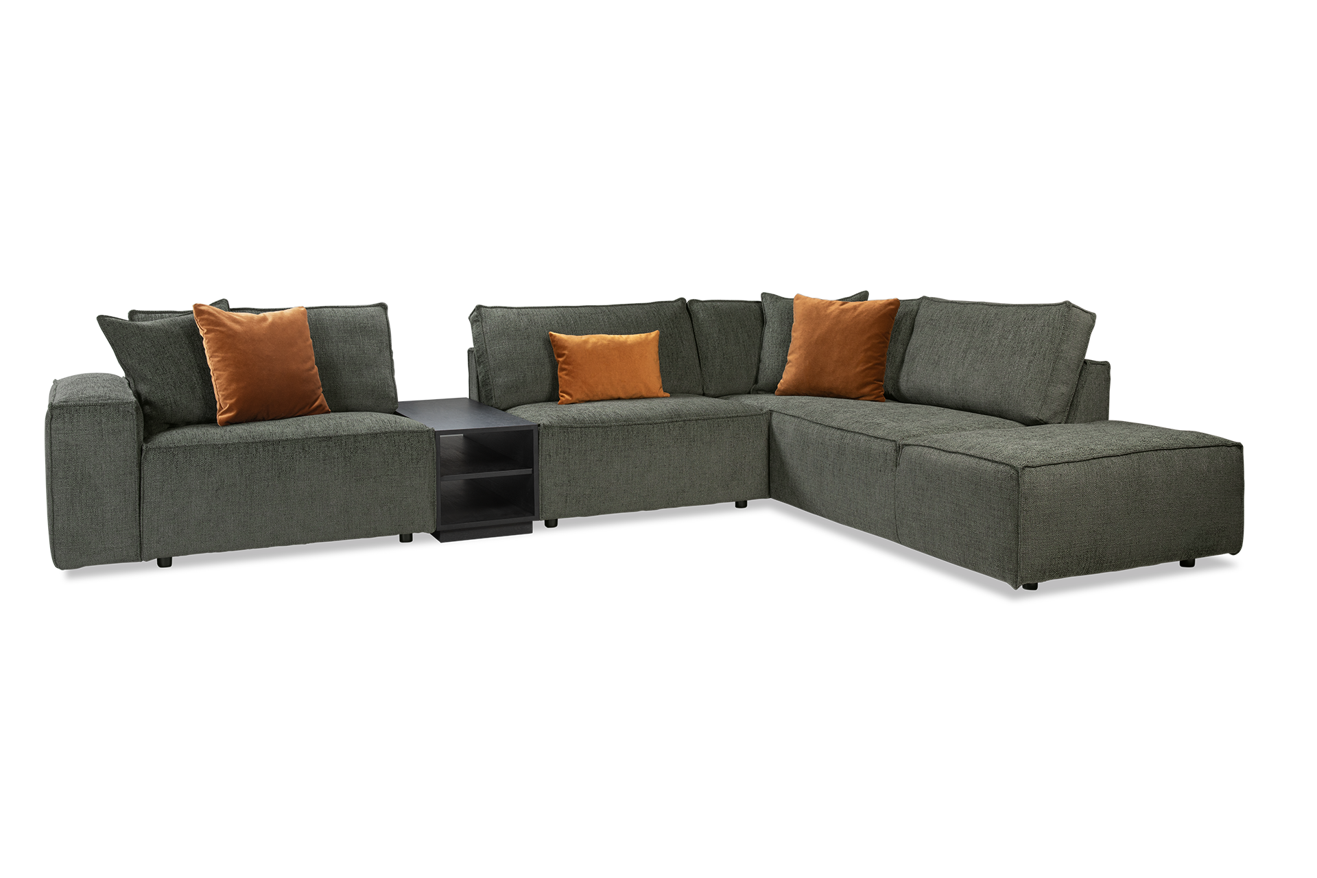 URBAN LOUNGEBANK LOSSE RUGKUSSENS VOORAANZICHT